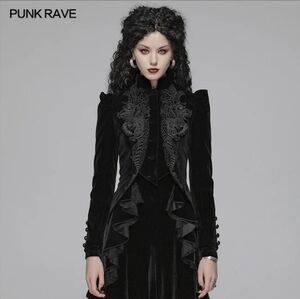 Punk Rave: Gothic Victorian Black Velvet Short Coat Jacket, Sz Small, BNWT